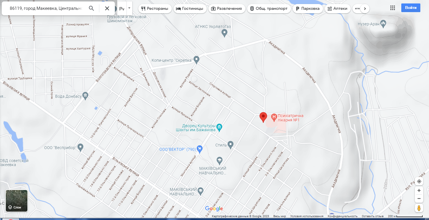 ДНР 86119, город Макеевка, Центрально-Городской район, улица Заслонова, дом 2 «а»